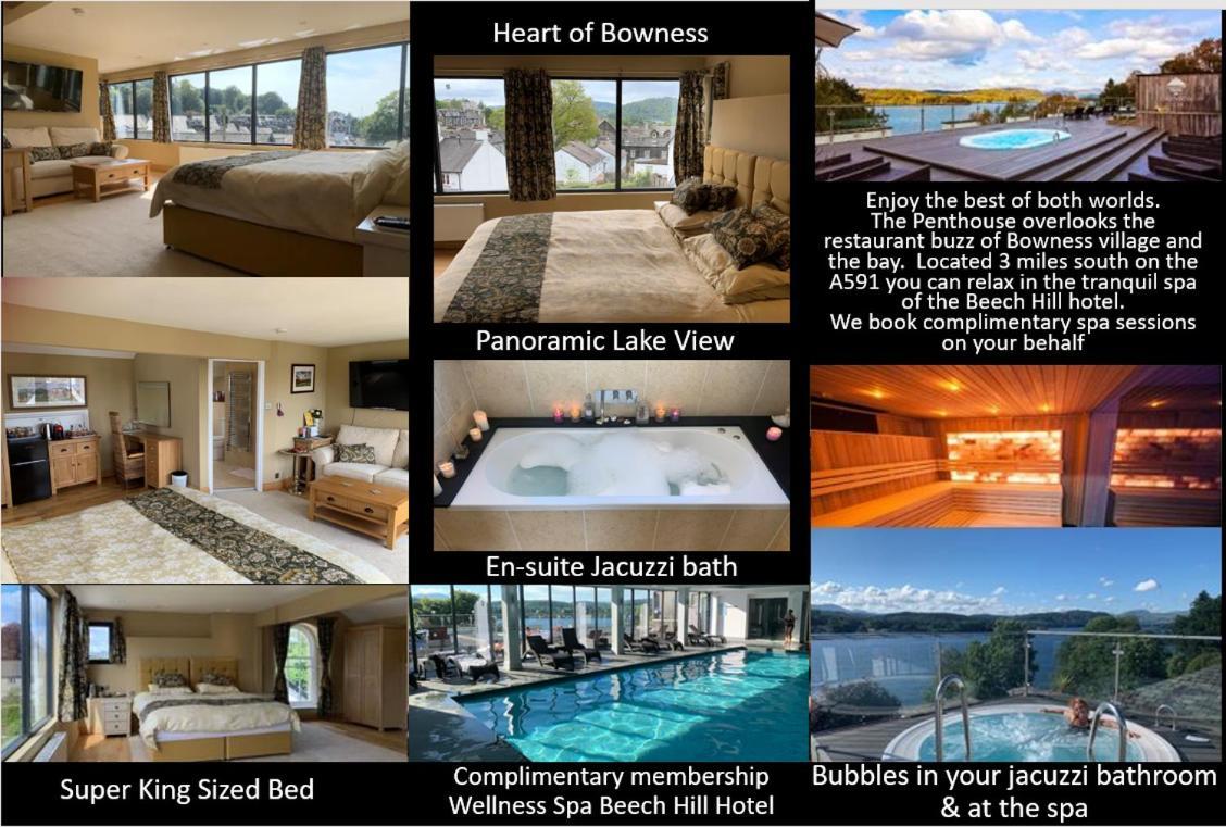 The Penthouse Bowness Luxury Loft Jacuzzi Bath & Complimentary Lakeview Spa Membership Eksteriør bilde