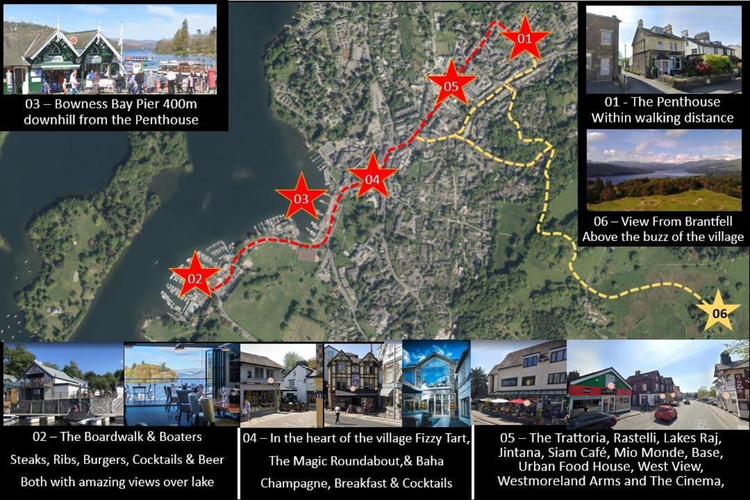The Penthouse Bowness Luxury Loft Jacuzzi Bath & Complimentary Lakeview Spa Membership Eksteriør bilde